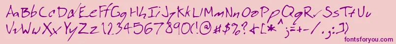 Lehn074 Font – Purple Fonts on Pink Background