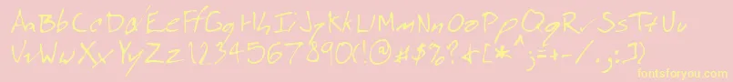 Lehn074 Font – Yellow Fonts on Pink Background