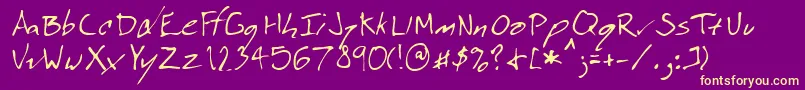 Lehn074 Font – Yellow Fonts on Purple Background