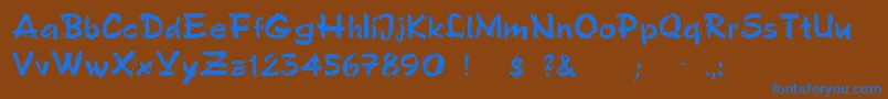 FredSemiscript Font – Blue Fonts on Brown Background