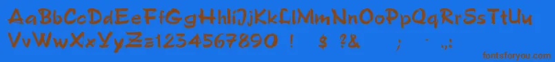 FredSemiscript Font – Brown Fonts on Blue Background