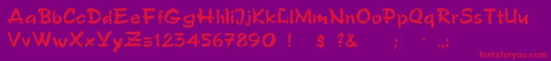 フォントFredSemiscript – 紫の背景に赤い文字