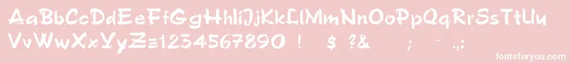 フォントFredSemiscript – ピンクの背景に白い文字