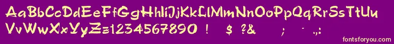 Шрифт FredSemiscript – жёлтые шрифты на фиолетовом фоне