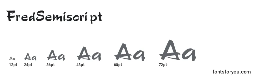 FredSemiscript Font Sizes