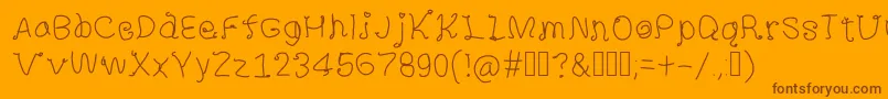 ShineStarCurlsMs Font – Brown Fonts on Orange Background