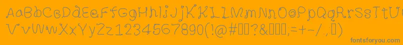 ShineStarCurlsMs Font – Gray Fonts on Orange Background