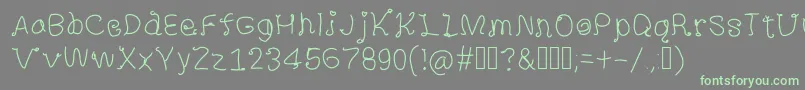 ShineStarCurlsMs-fontti – vihreät fontit harmaalla taustalla