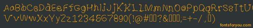 Шрифт ShineStarCurlsMs – оранжевые шрифты на чёрном фоне