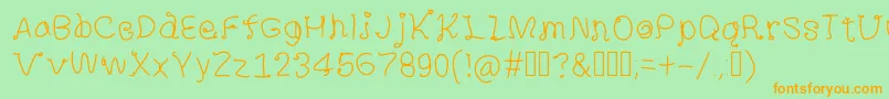ShineStarCurlsMs Font – Orange Fonts on Green Background