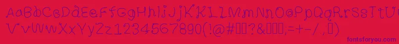 ShineStarCurlsMs Font – Purple Fonts on Red Background