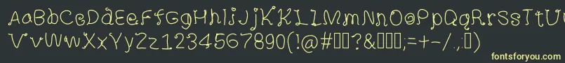 Шрифт ShineStarCurlsMs – жёлтые шрифты на чёрном фоне