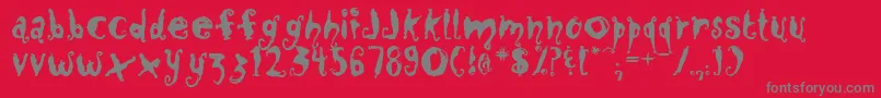 フォントClosm1 – 赤い背景に灰色の文字