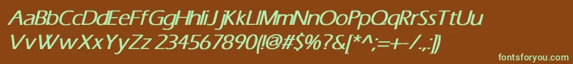 TiliBoldItalic-fontti – vihreät fontit ruskealla taustalla