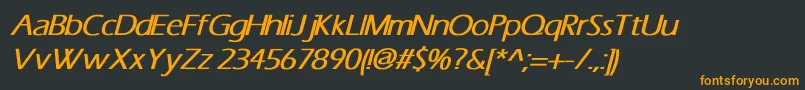 フォントTiliBoldItalic – 黒い背景にオレンジの文字