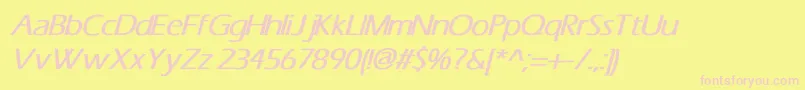 TiliBoldItalic-fontti – vaaleanpunaiset fontit keltaisella taustalla