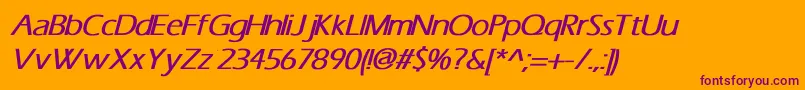 フォントTiliBoldItalic – オレンジの背景に紫のフォント
