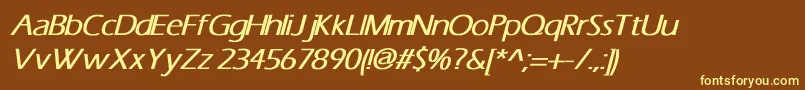 TiliBoldItalic Font – Yellow Fonts on Brown Background