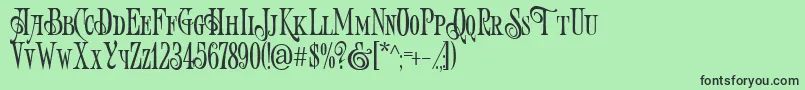 ArtVictorian Font – Black Fonts on Green Background