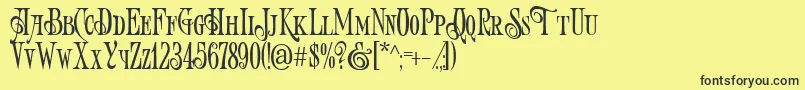 ArtVictorian Font – Black Fonts on Yellow Background