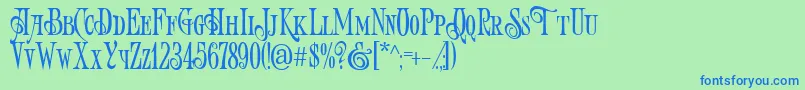 ArtVictorian Font – Blue Fonts on Green Background