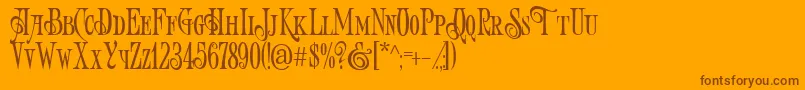ArtVictorian Font – Brown Fonts on Orange Background
