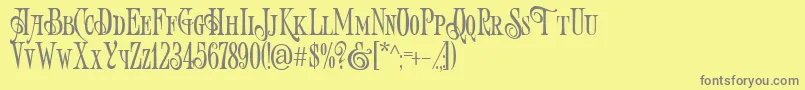 ArtVictorian Font – Gray Fonts on Yellow Background