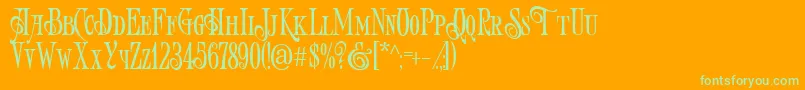 ArtVictorian Font – Green Fonts on Orange Background
