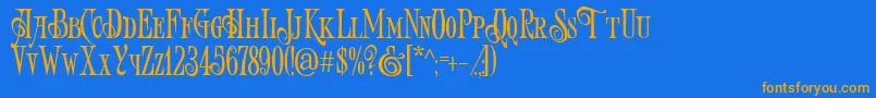 ArtVictorian Font – Orange Fonts on Blue Background