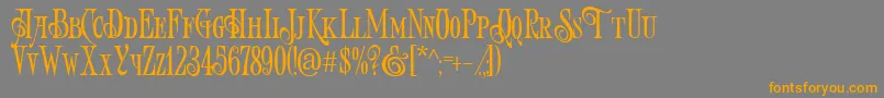 ArtVictorian Font – Orange Fonts on Gray Background