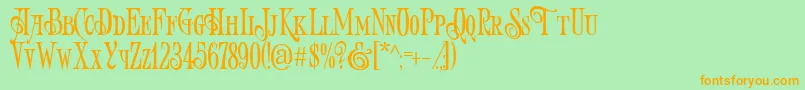 ArtVictorian Font – Orange Fonts on Green Background
