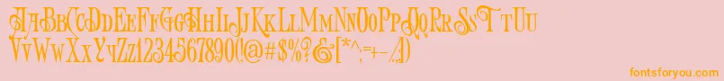 ArtVictorian Font – Orange Fonts on Pink Background