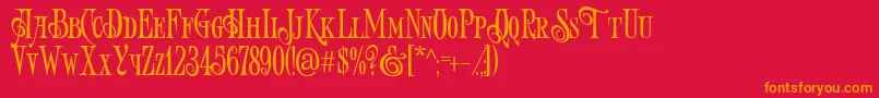 ArtVictorian Font – Orange Fonts on Red Background