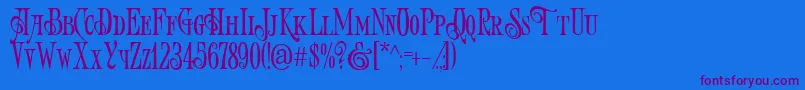 ArtVictorian Font – Purple Fonts on Blue Background