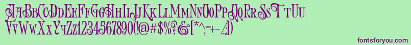 ArtVictorian Font – Purple Fonts on Green Background