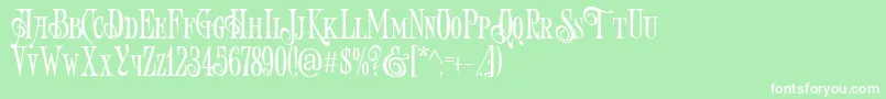 フォントArtVictorian – 緑の背景に白い文字
