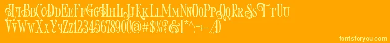 ArtVictorian Font – Yellow Fonts on Orange Background