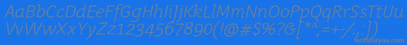 JuvenislightItalic Font – Gray Fonts on Blue Background