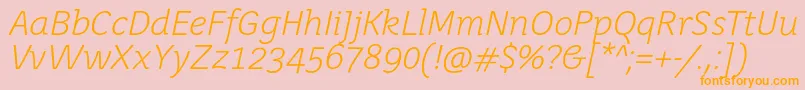 JuvenislightItalic Font – Orange Fonts on Pink Background