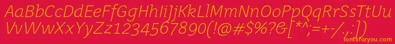 JuvenislightItalic Font – Orange Fonts on Red Background