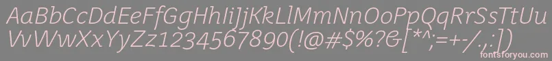 JuvenislightItalic Font – Pink Fonts on Gray Background