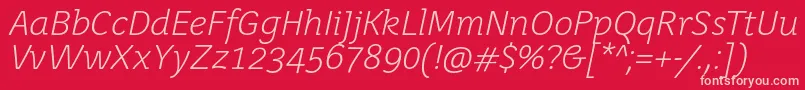 JuvenislightItalic Font – Pink Fonts on Red Background