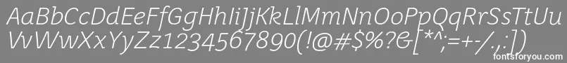 JuvenislightItalic Font – White Fonts on Gray Background