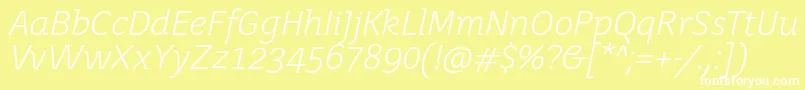 JuvenislightItalic Font – White Fonts on Yellow Background