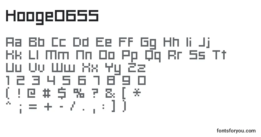 A fonte Hooge0655 – alfabeto, números, caracteres especiais