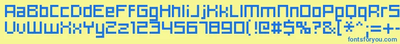 Hooge0655 Font – Blue Fonts on Yellow Background