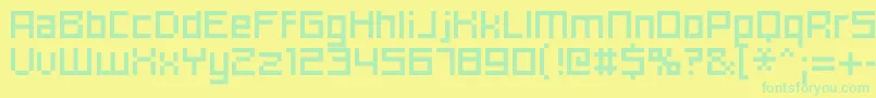 Hooge0655 Font – Green Fonts on Yellow Background