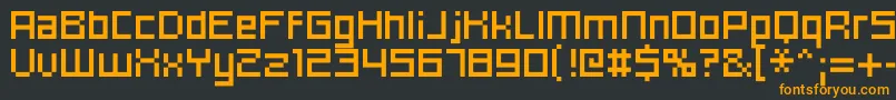 フォントHooge0655 – 黒い背景にオレンジの文字