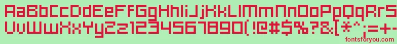 Hooge0655 Font – Red Fonts on Green Background