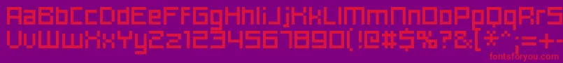 Hooge0655 Font – Red Fonts on Purple Background